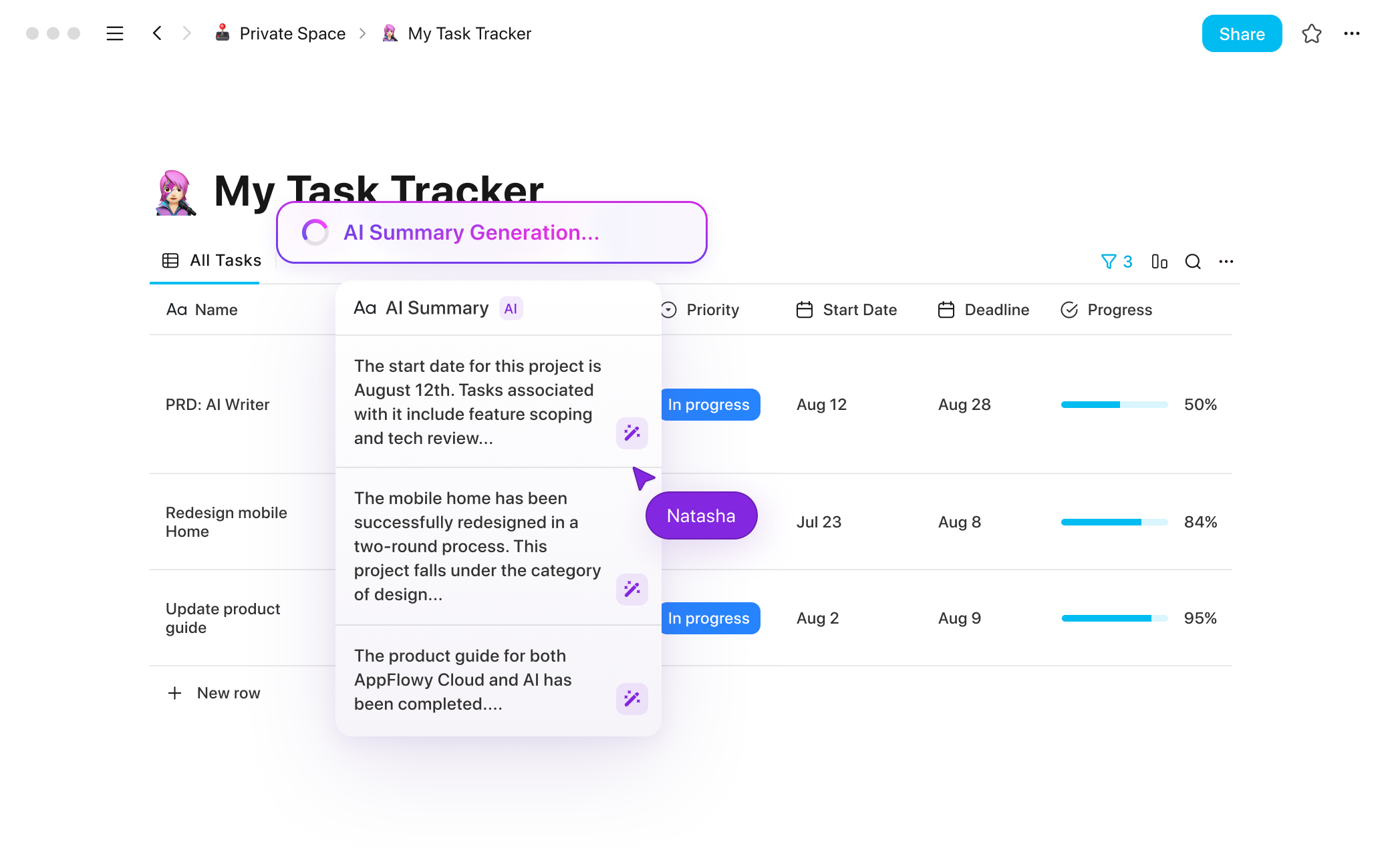 Autofill tables and turn databases into actionable insights