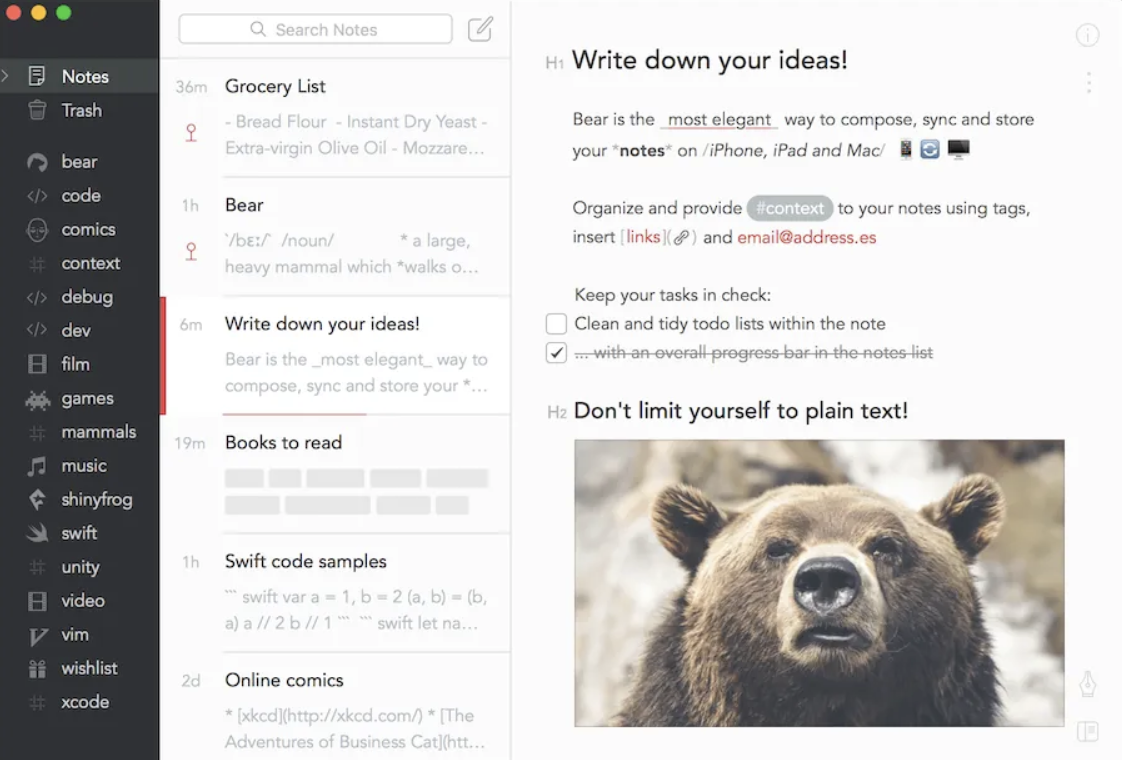 Bear Apple app
