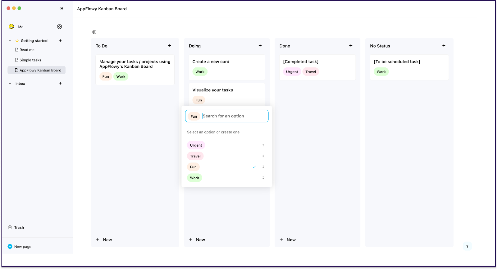 AppFlowy Kanban Board