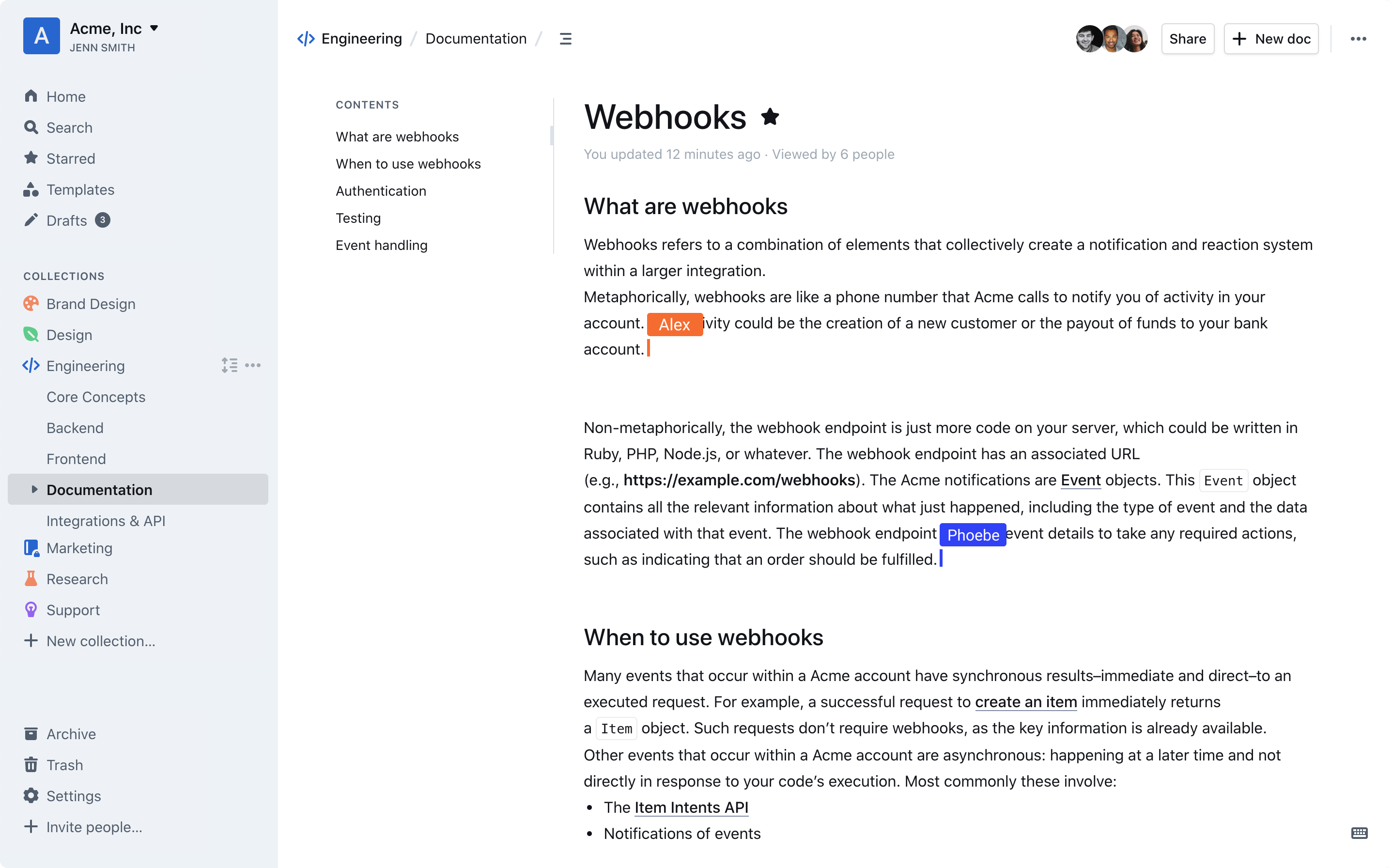 Outline collaborative team wiki and documentation editor