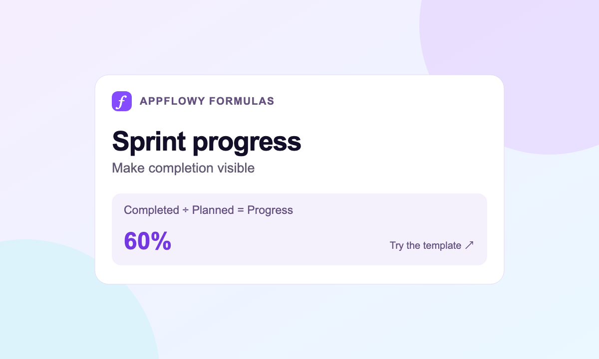 Build a Sprint Progress Bar with AppFlowy Formulas