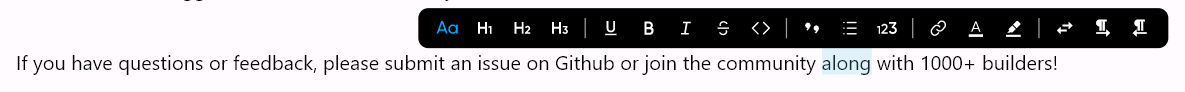 the toolbar feature