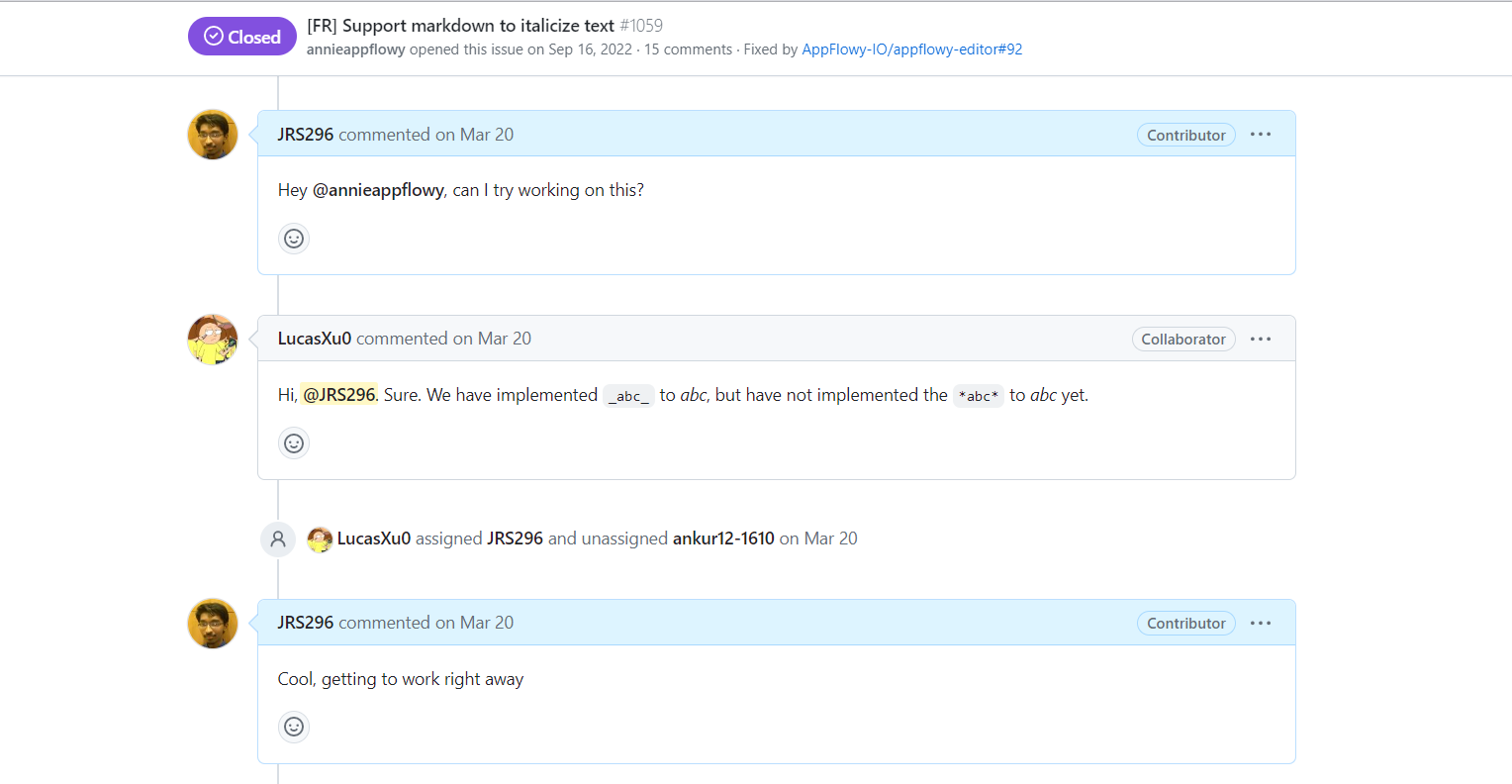 AppFlowy Issue Page