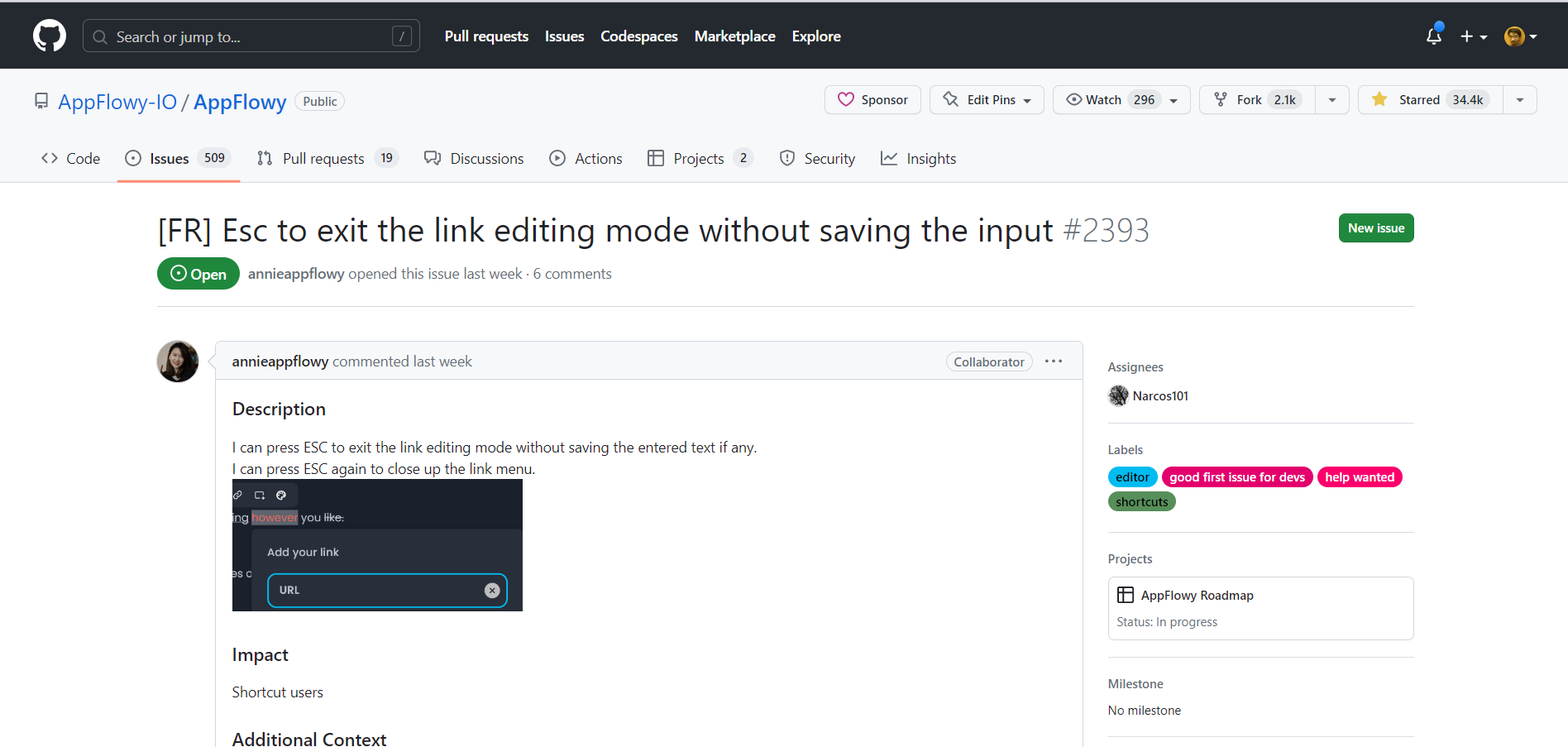 AppFlowy Issues Section